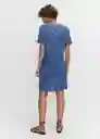 Vestido Marita Azul Talla XL Mujer Mango