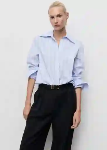 Camisa Chynyr Celeste Talla S Mujer Mango