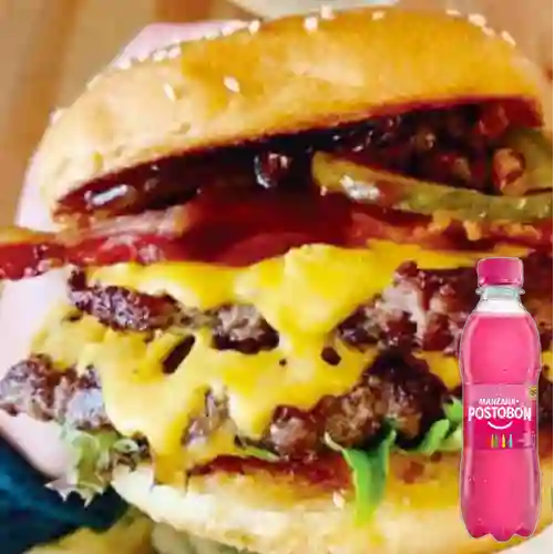 Combo Hamburguesa Doble Lover + Manzana 250 ml
