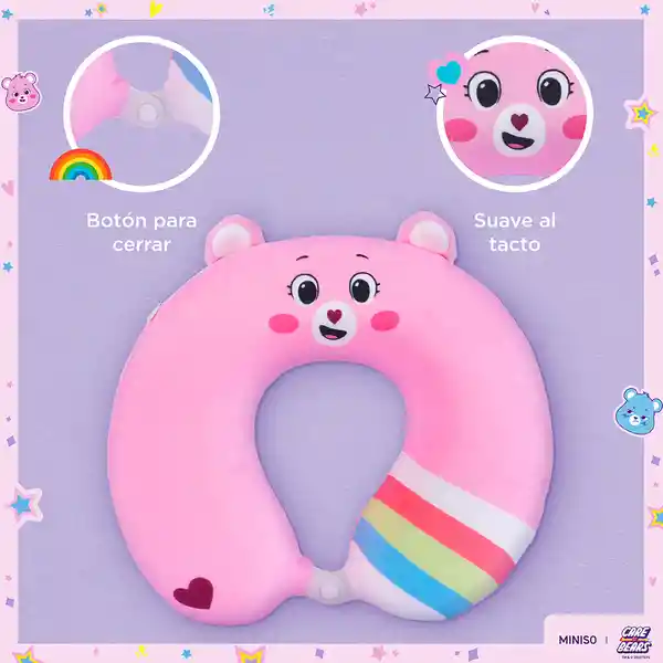 Almohada de Viaje en Forma de u Colección Care Bears Rosa Miniso