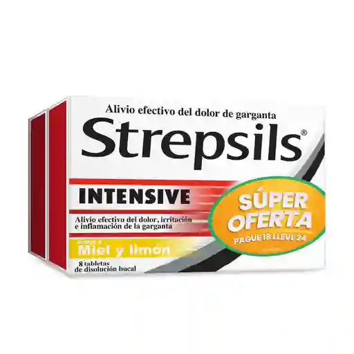 Pack Strepsils Intensive Miel y Limón Pague 18 Lleve 24