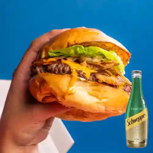 El lobo+papas +schweppes ginger ale300ml