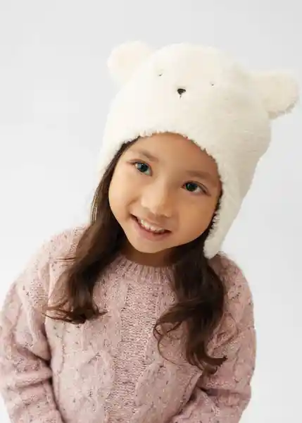 Gorro Teddy Offwhite Talla 65 Niñas Mango