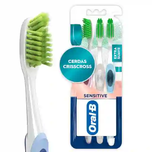 Cepillo de Dientes Extra Suave Oral-B Sensitive Encías Detox 3 Unidades