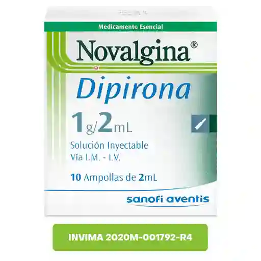 Novalgina Inyectable Ampolleta Dipirona (1 g/2 mL)