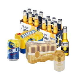 Combo Aguila Cerveza Original Pack Lata + Club Colombia Dorada