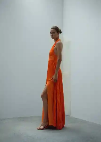 Vestido Penny Naranja Talla M Mujer Mango