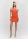 Vestido Mango Naranja Pastel Talla 24 Mujer Mango