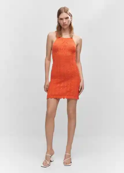 Vestido Mango Naranja Pastel Talla 24 Mujer Mango