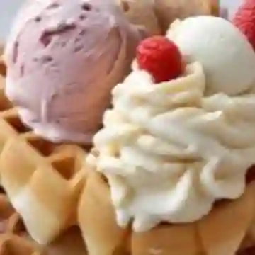 Waffle con Helado 2 Personas