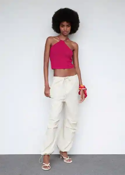 Top Lemon Fucsia Talla M Mujer Mango