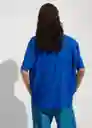 Camisa Moss Azul Talla L Mujer Mango