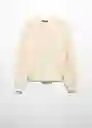 Jersey Gatito Beige Talla M Mujer Mango