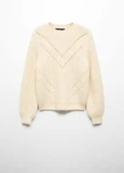 Jersey Gatito Beige Talla M Mujer Mango