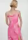 Vestido Rosa Rosa Talla M Mujer Mango