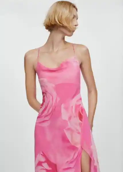 Vestido Rosa Rosa Talla M Mujer Mango