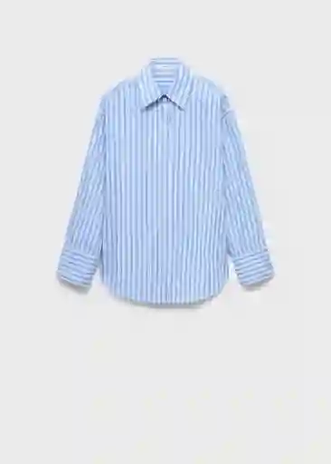 Camisa Rialto Celeste Talla L Mujer Mango