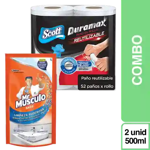 Combo Mr Músculo Limpiador Baño + Duramax Toalla de Cocina