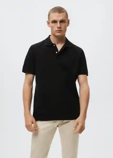 Polo Rea Negro Talla L Hombre Mango