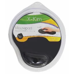 X-Kim Mousepad Con Gel Apoya Muñeca Microfibra Color Negro