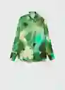 Camisa Aqua Verde Talla XS Mujer Mango