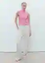Top Acadia Rosa Pastel Talla M Mujer Mango