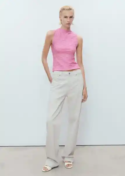 Top Acadia Rosa Pastel Talla M Mujer Mango