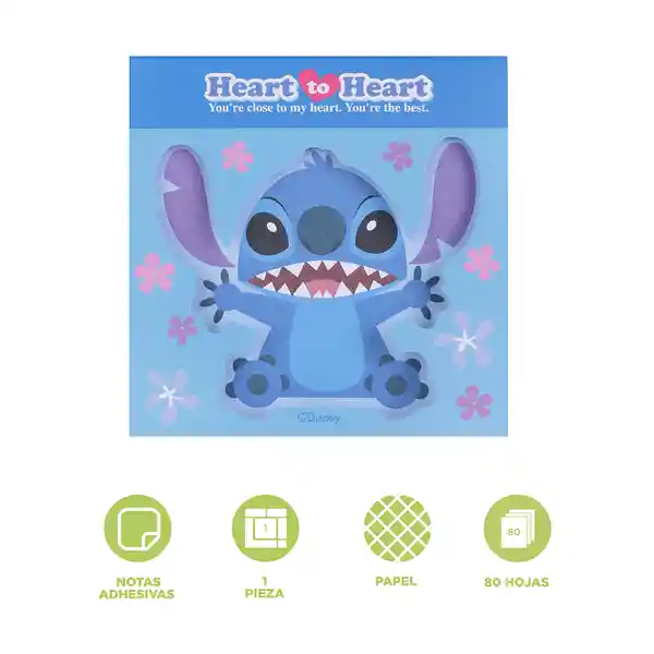 Notas Adhesivas 80 Hojas Stitch Lilo & Stitch Disney Miniso