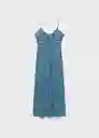 Vestido Pom Azul Talla S Mujer Mango