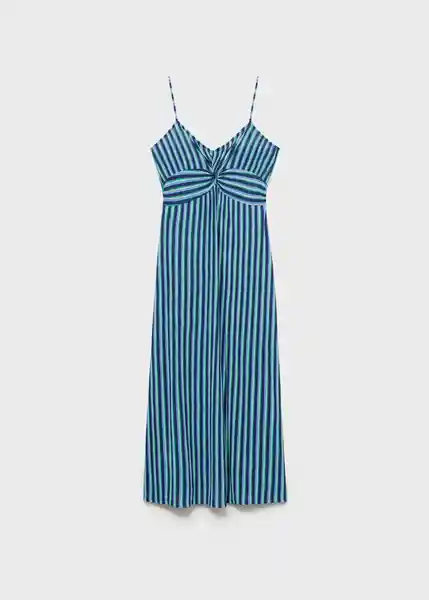 Vestido Pom Azul Talla S Mujer Mango