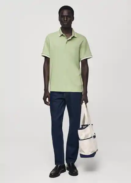 Polo Omarp-h Verde Pastel Talla XS Hombre Mango