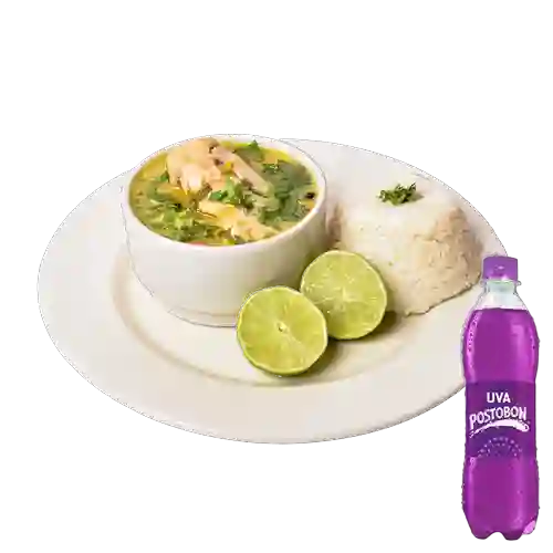 Combo Sopa de Pollo Pequeña + Postobon Uva 400 ml