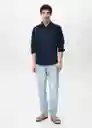 Camisa Avispa Navy Talla XS Hombre Mango