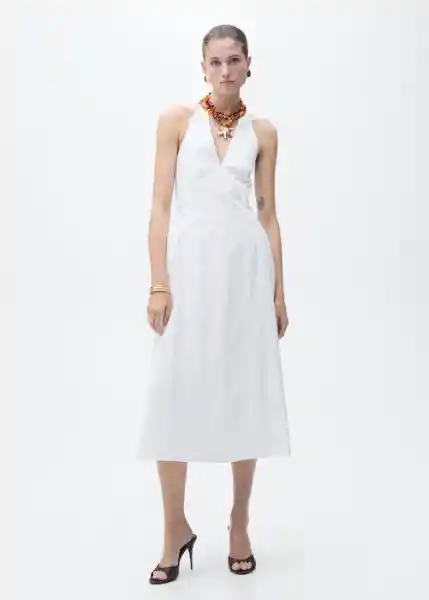 Vestido Valenti Offwhite Talla M Mujer Mango