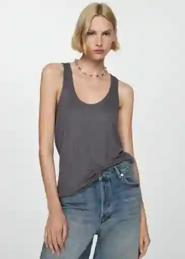 Top Bobar Gris Talla M Mujer Mango