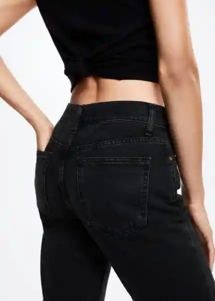 Jeans Matilda Tejano Negro Talla 44 Mujer Mango