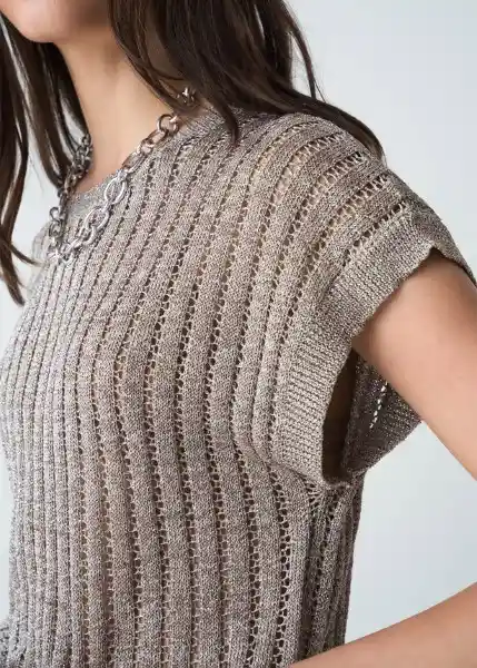 Suéter Tejido Mujer Café Merengue Medio Talla M 483G085 Naf Naf