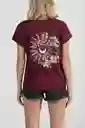 ONeill Camiseta Classic as Above Femenino Vino Tinto Talla XS