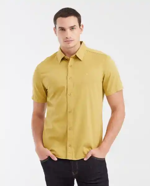 Camisa Dyed Twill Manga Corta Verde Talla M Chevignon