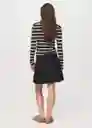 Falda Grunge Negro Talla 40 Mujer Mango