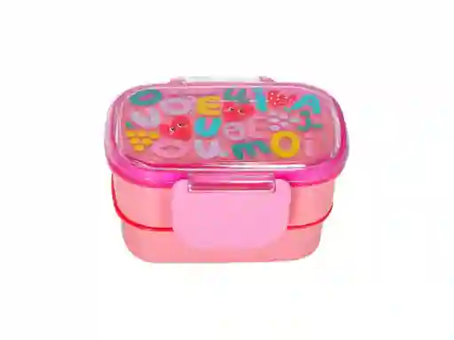 Recipiente Para Lonchera Rosa 13.5 x 10.3 x 7.8 cm Casaideas