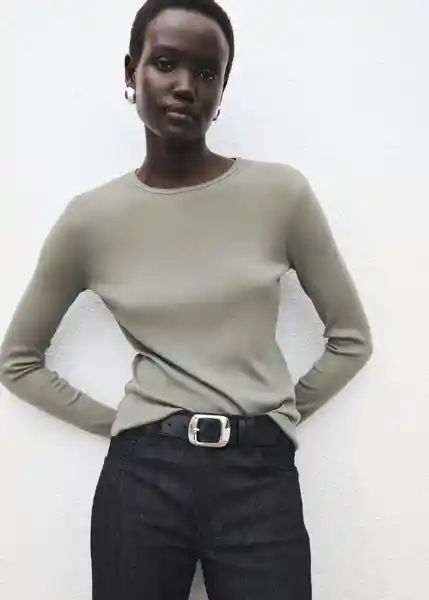 Camiseta Liloca Khaki Talla S Mujer Mango