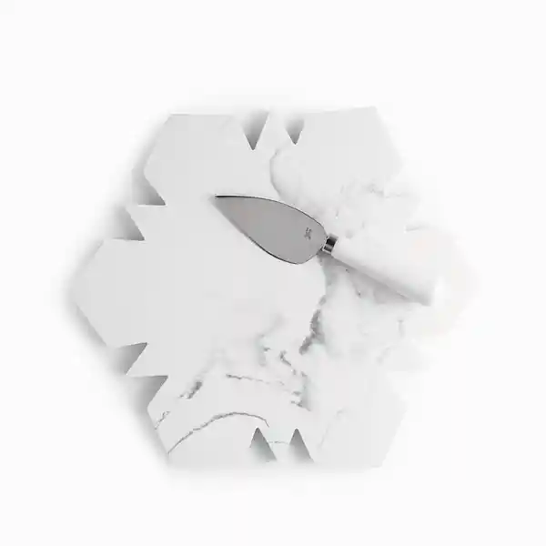 Set Tabla Snowflake y Cuchillo Quesos Ambiente Gourmet