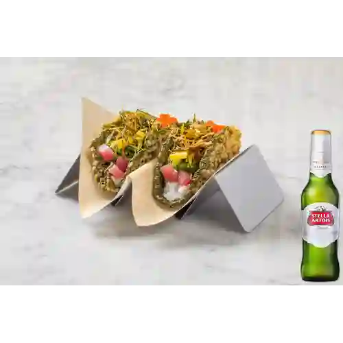 Combo Tacos Egeo + Cerveza Stella Artois Bot. 330ml