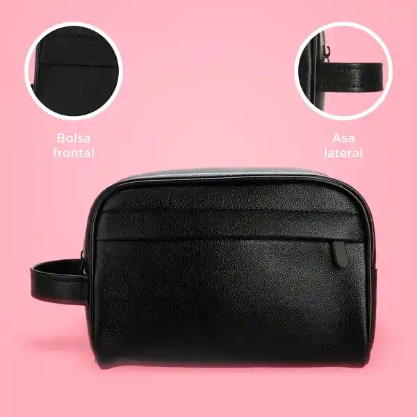 Cosmetiquera Tipo Piel Negro Miniso