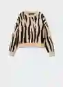 Jersey Zebra Crudo Talla M Mujer Mango