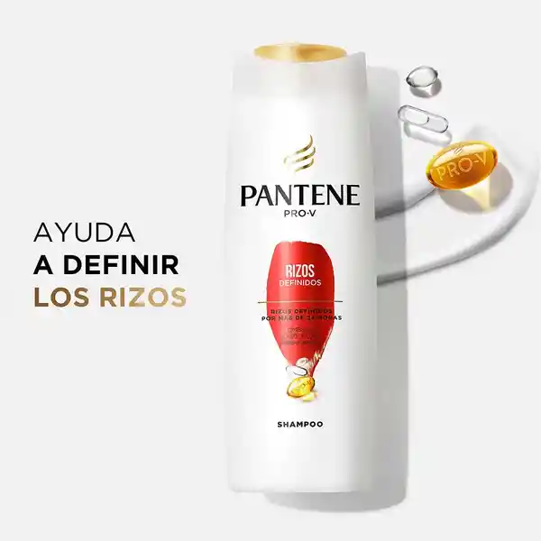 PANTENE Shampoo para cabello dañado Pantene Rizos Definidos con Pro-Vitaminas Aceite de Coco y Omega 9 200 ml