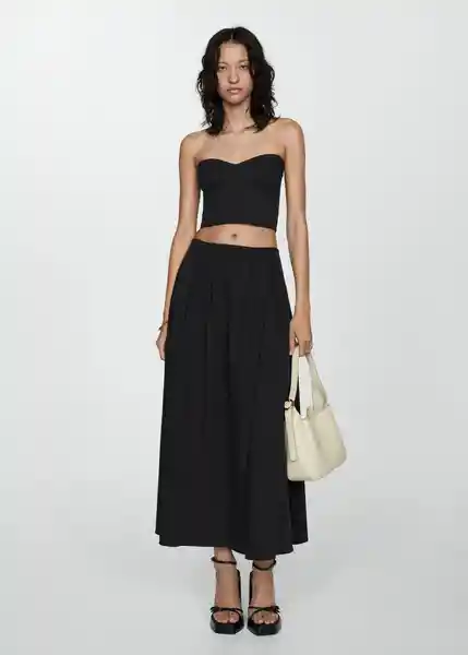 Falda Creta Negro Talla S Mujer Mango