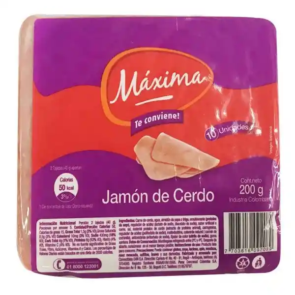 Máxima Jamón de Cerdo 10 Tajadas