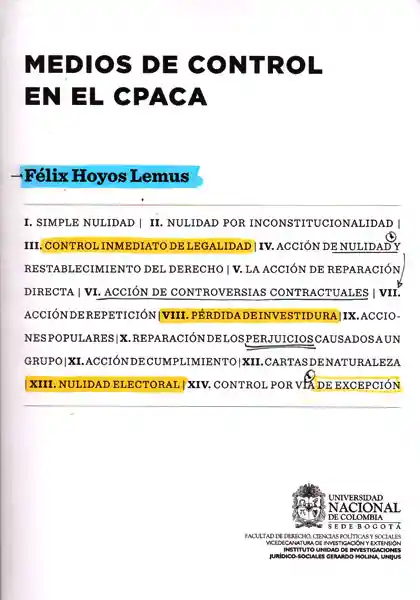 Medios de Control en el Cpaca - Féliz Hoyos Lemus